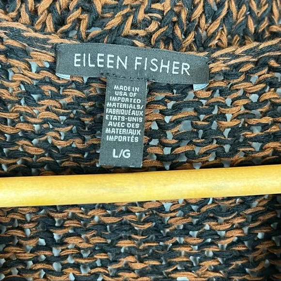 NWOT Eileen Fisher Marled Organic Cotton Blend Funnel-neck Sweater In Nutmeg - Picture 9 of 11